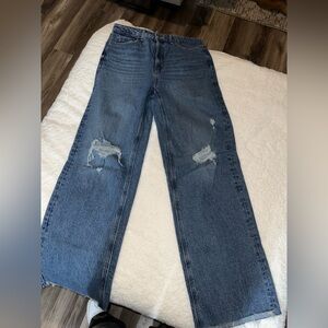 Old Navy wide leg Blue Distressed Women Jeans